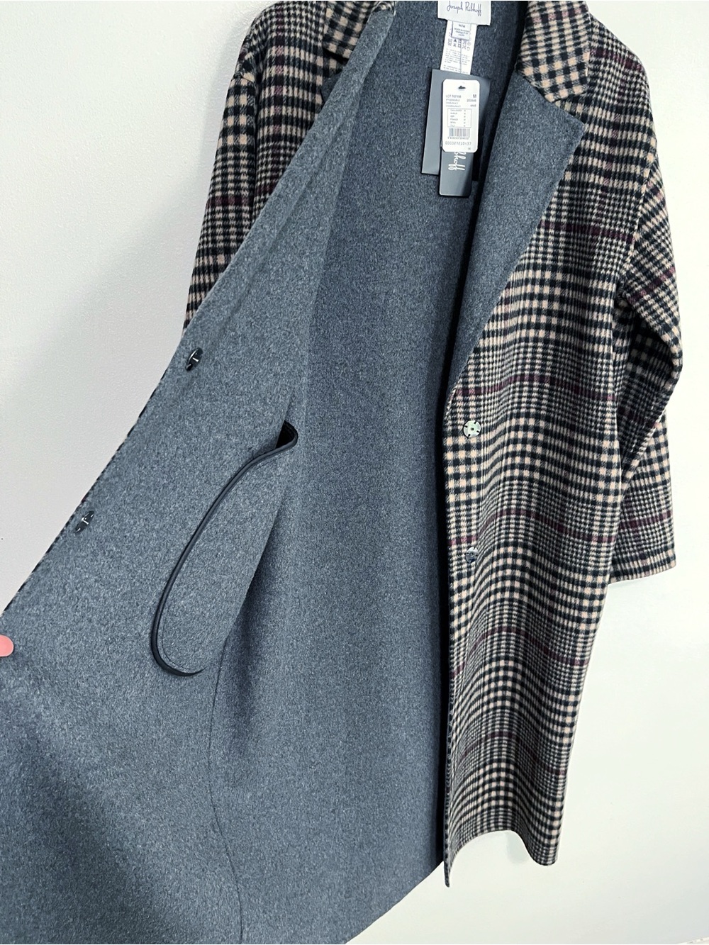 NWT Joseph Ribkoff Camel/Multi Plaid Double-Faced Coat Medium Style 253946 - Picture 6 of 10